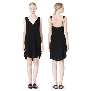 Alexander Wang Poly Crepe V-Neck Mini Dress Size 2
